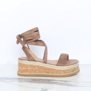 Jolene Mocha Suede Tie Up Espadrilles